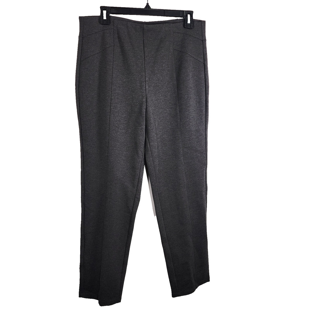 Susan Graver Women's Pants Size M Ponte Knit Pull On Seam Detail Gray A372469